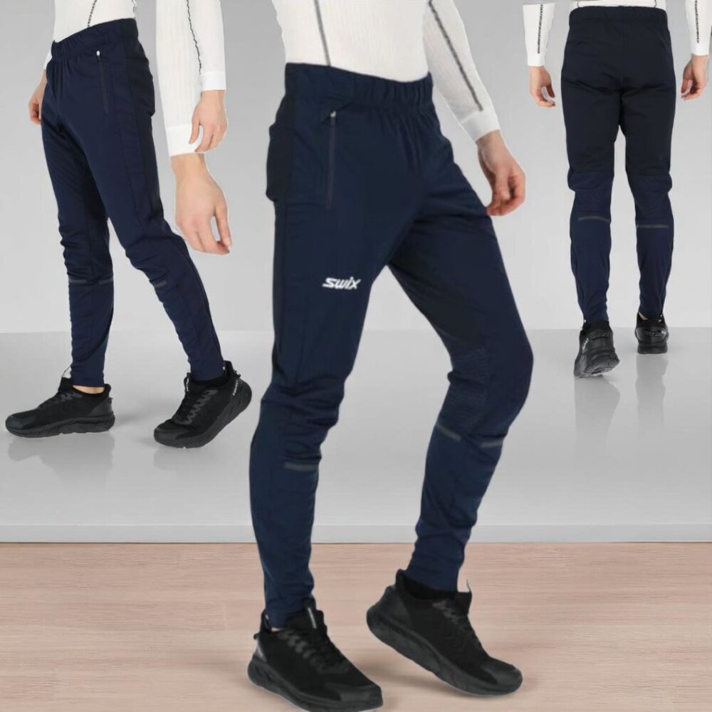 NWOT SWISS (MED) Men's DYNAMIC PANT Navy Performance Waterproof Reflective Pants